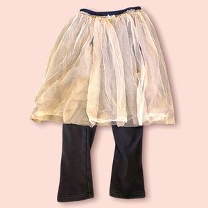 ❤️ PAWPAW ❤️ fleece lined leggings with tutu attached size 6